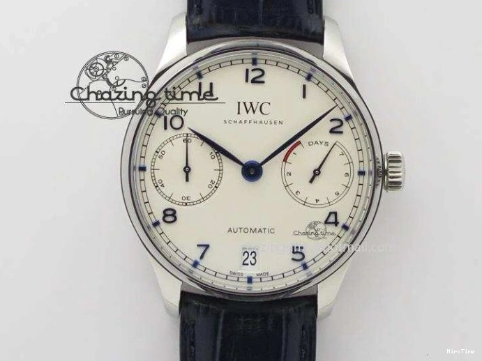 MIROTIME 0524 Sporty Portuguese Tourbillon IW5463 SS ZF Best Edition Black Dial on Black Leather Strap 7173